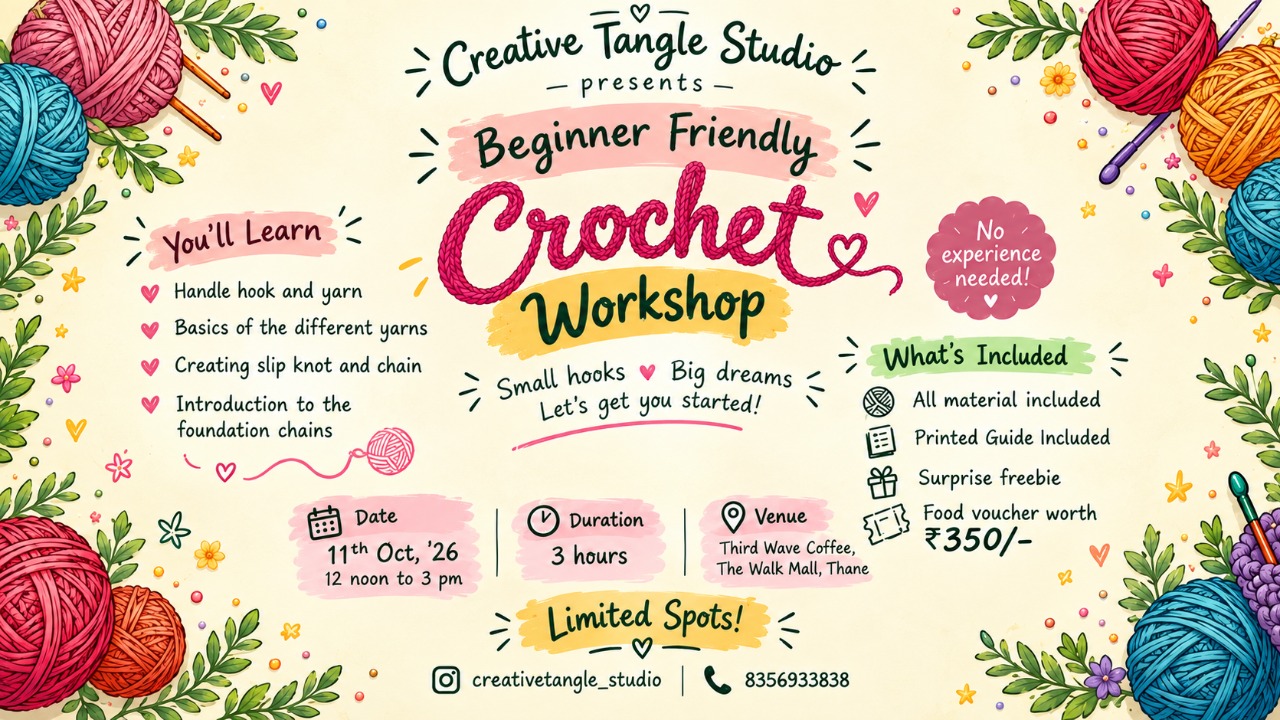 Crochet Workshop for Beginners - The Walk Mall, Thane
